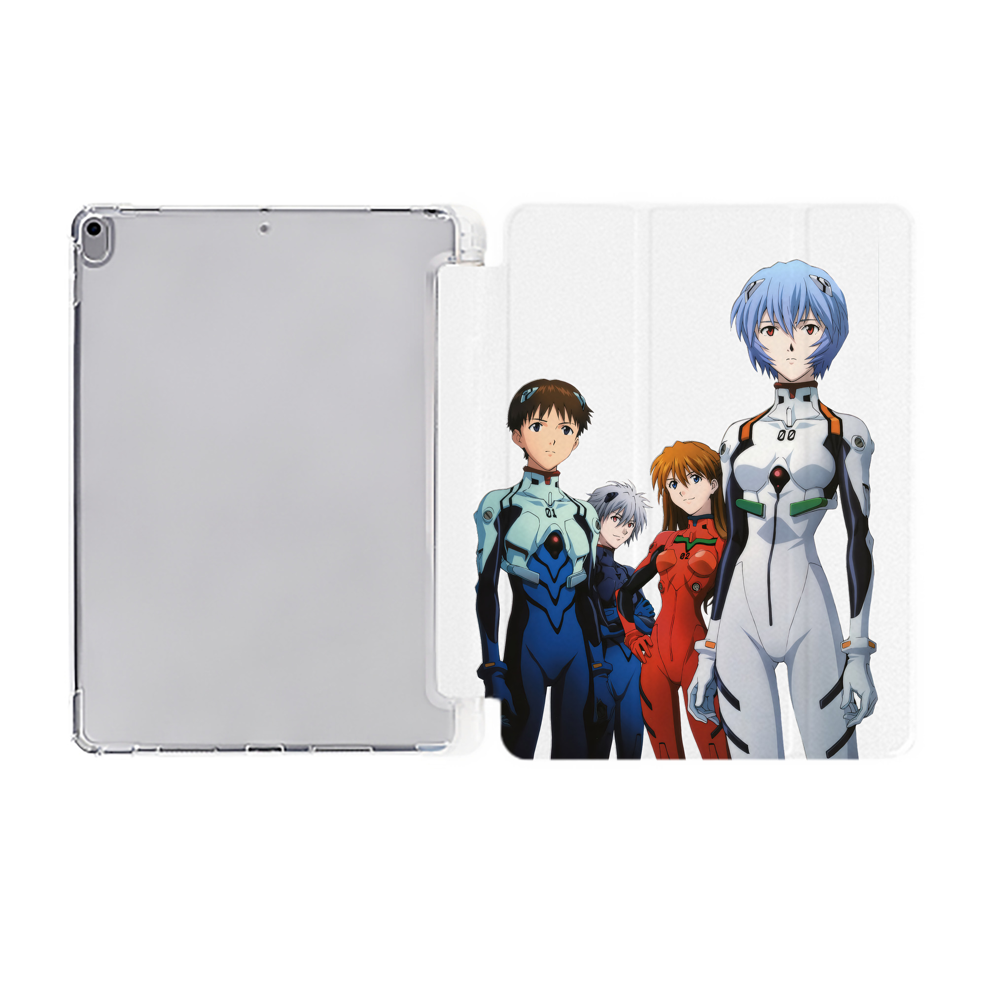 （画像用） EVA 新世紀エヴァンゲリオン IPad ケース ペン収納付き 三つ折りスタンド PUレザー×シリコン 対応機種9.5/10.5/10.9インチ